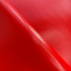 Ткань ПВХ 600 гр/м2 плотная, Красный (Ширина 150см), на отрез  в Самаре