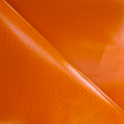 Тентовый материал ПВХ 450 гр/м2, Оранжевый (Ширина 160см), на отрез  в Самаре, 450 г/м2, 699 руб